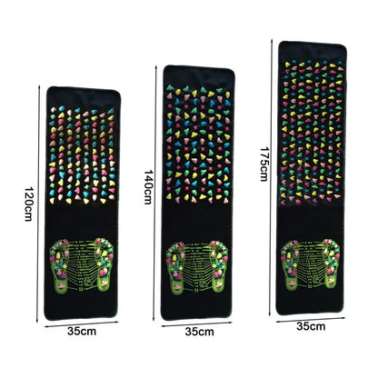 120-175cm Foot Reflexology Massager Mat Feet Pain Relief Anti-slip Foldable Acupressure Pad Portable Stone Walking Massage Tool