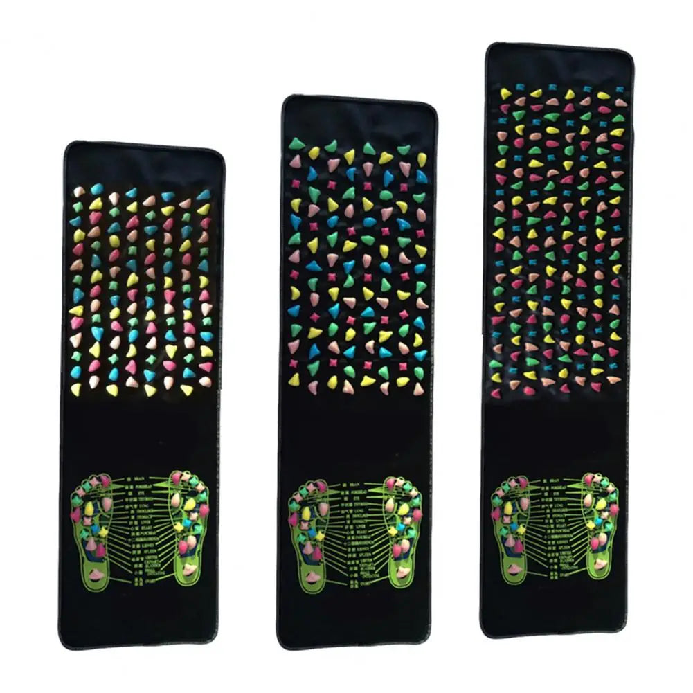 120-175cm Foot Reflexology Massager Mat Feet Pain Relief Anti-slip Foldable Acupressure Pad Portable Stone Walking Massage Tool