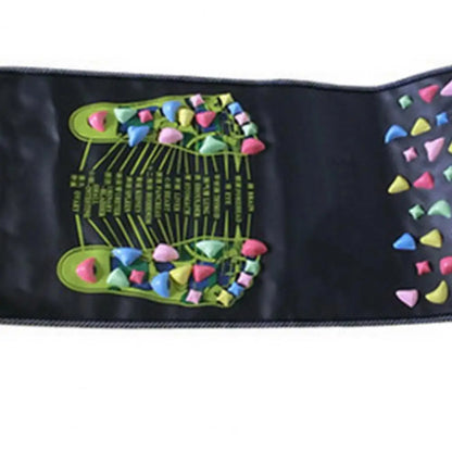 120-175cm Foot Reflexology Massager Mat Feet Pain Relief Anti-slip Foldable Acupressure Pad Portable Stone Walking Massage Tool