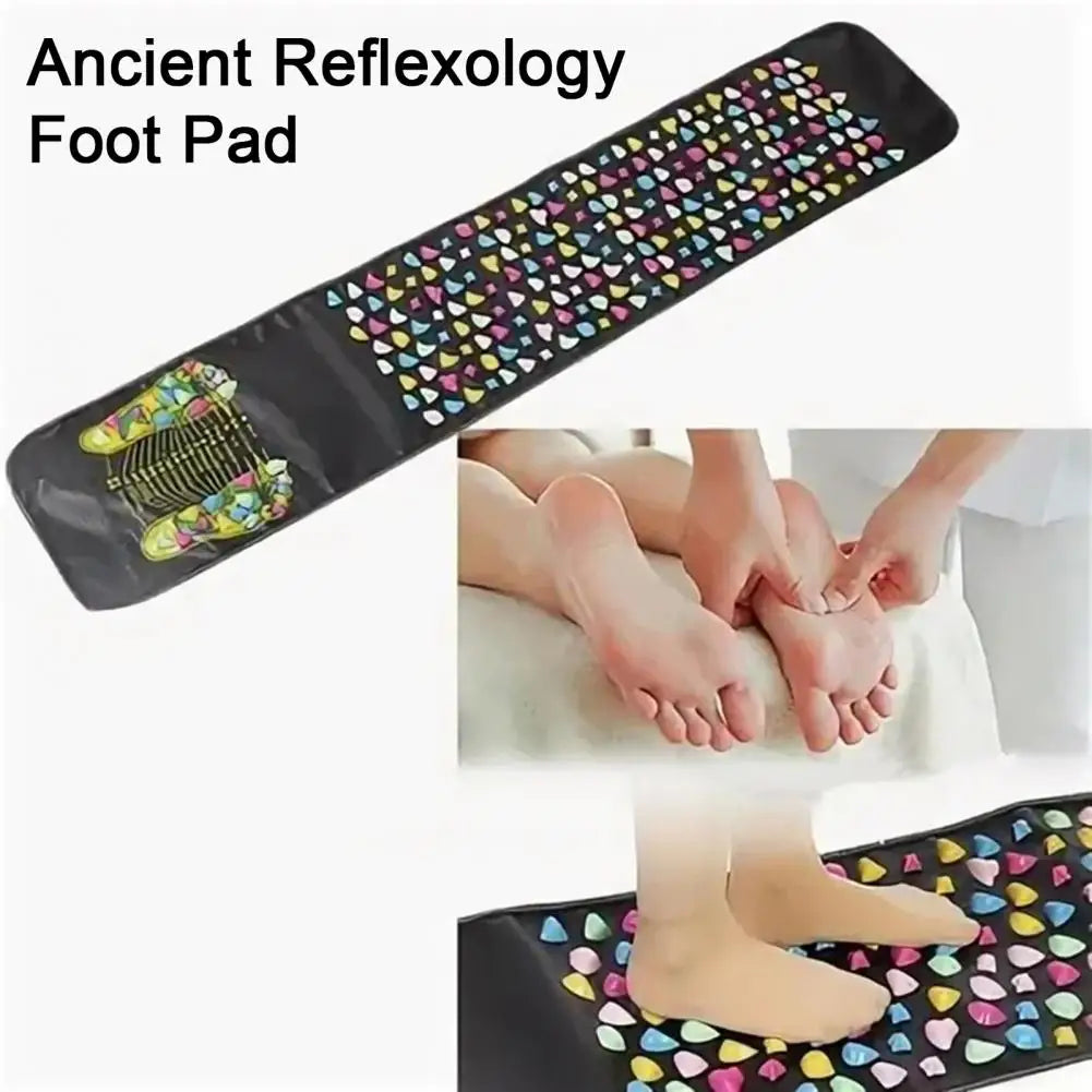 120-175cm Foot Reflexology Massager Mat Feet Pain Relief Anti-slip Foldable Acupressure Pad Portable Stone Walking Massage Tool